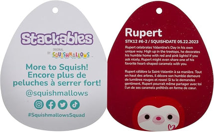 Squishmallows Stackables Original 12-Inch Rupert Red Sloth with Heart Embroidery - Ultrasoft Official Jazwares Plush