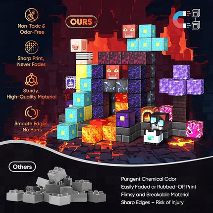 160 PCS Magnetic Blocks Building Toys, 3D Magnetic Building Blocks Set, STEM Educational Sensory Magnet Blocks Construction Set for Kids Ages 3+, Creative Building Toys, Christmas Birthday Gifts