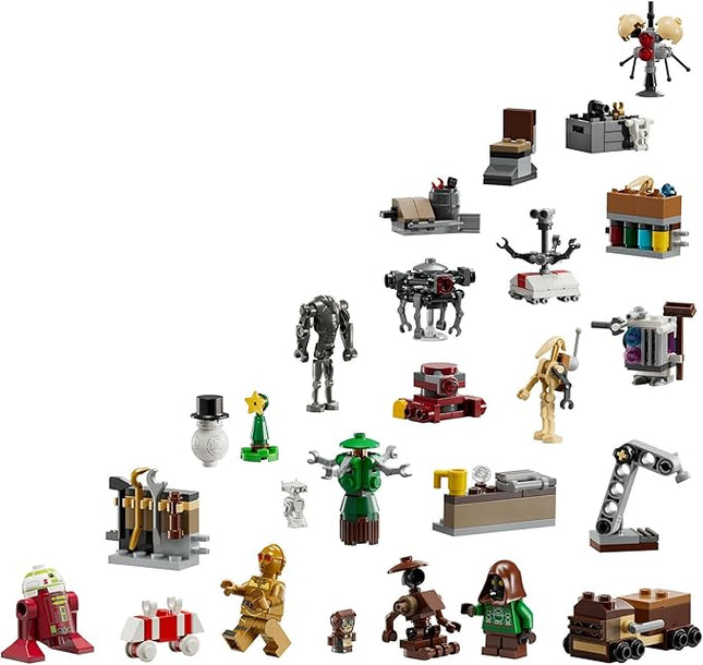 Lego 75418 Star Wars Advent Calendar 2025 Toy Birthday Present Blocks Educational Toys for Boys Girls Children 6 Years 7 Years 8 Years 9 Years Old Pretend Play Doll