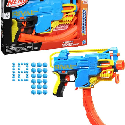 Nerf Rival Challenger MXXIV-1200 Motorized Blaster, Curved 12 Round Magazine, 18 Nerf Rival Accu-Rounds, Gifts for Teens