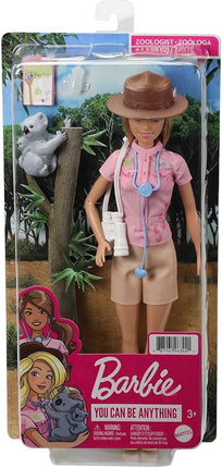 Barbie Careers Doll & Accessories, Zoologist Wearing Removable Outfit with Hat, Clipboard & Koala Figure That Can Hold Doll's Arm