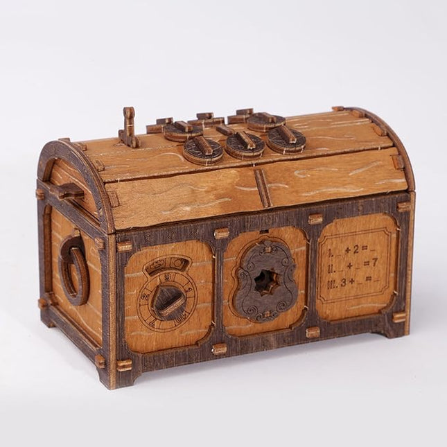 WOODEN.CITY Puzzle Box Treasure Chest - Assemble and Solve Riddles for a Unique Escape Room Experience - Wooden Clue Box Perfect Unique Gift Box - Made in EU