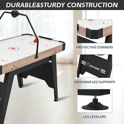 Air Hockey Table, Indoor Hockey Game Table for Adults and Kids, Arcade Gaming Sets w/2 Pucks, 2 Pushers, Digital LED Scoreboard, Powerful 12V Motor for Game Room, Home, Office