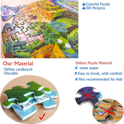 Puzzles for Kids Ages 8-10,4-8,154 Piece Kid Puzzles Crocodile Animal Shape Cool Jigsaw Puzzles Preschool Learning Educational Toys Gift for Kids Ages 6 7 8 12 and Up