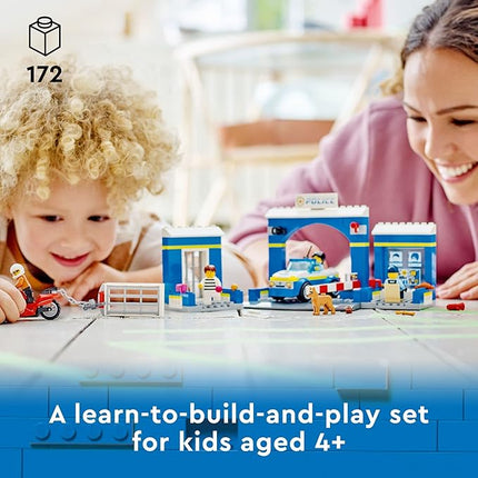 LEGO City Police Station Chase 60370, Playset with Car Toy and Motorbike, Breakout Jail, 4 Minifigures and Dog Figure, Toys for Kids 4 Plus Years Old