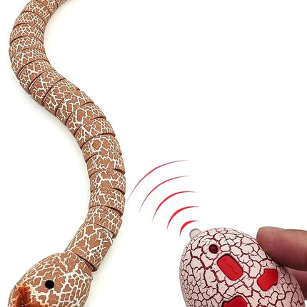 Tipmant Realistic Remote Control Snake RC Animal Toy Crawling Electric Electronic Battery Powered Honored for Kids Cat Halloween Christmas Prank Toys Birthday Gifts (Pink)