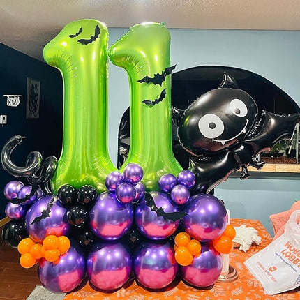 Smlpuame 40 inch Number Balloon 0-9 Green Large Number 100 Balloons,Digital Balloons for Birthday Party Celebration Decorations Supplies, Helium Foil Number Balloons for Wedding Anniversary