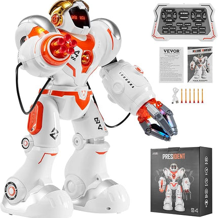 VEVOR RC Robot Toys for Kids, Battle Mode Programmable Remote Control Smart Robot with Bullets, Interactive Walking Dancing Robot for Age 3+ Year Old Boys Girls Birthday Gift Present