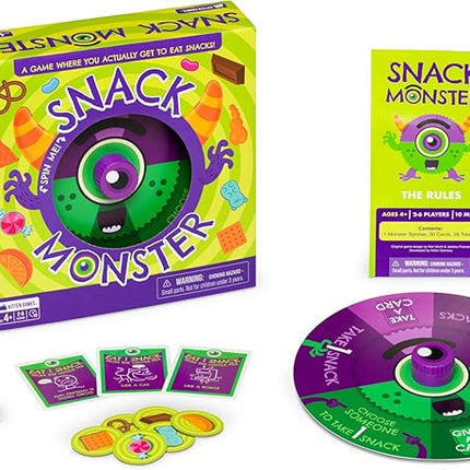 Exploding Kittens Snack Monster 2-6 Players - Ages 4+ - 10 Minutes to Play - Snack Eating Spinner Game - Kid Friendly Card Game, Family Game Night,