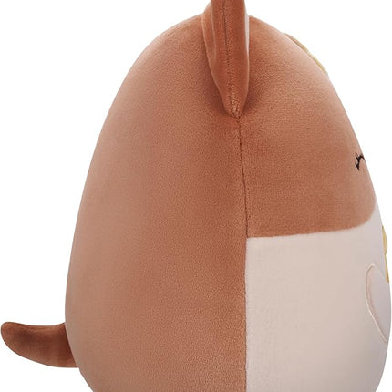 Squishmallows Original 7.5-Inch - Regina The Brown and White Corgi with Pineapple Drink and Flower