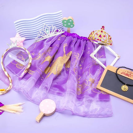 Meland Princess Dress Up - Dress Up Clothes for Girls with Toys,Christmas Birthday Gift for Toddler Girls 3,4,5,6,7,8 Years