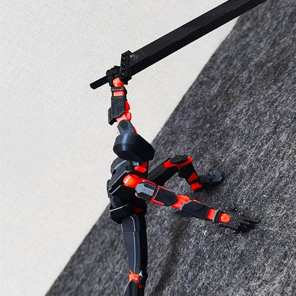 T13 Action Figure for Kids,3D Printed Titan 13 Figure with Multiple Accessories,Dummy 13 Desktop Decorative Toy(Black-red)