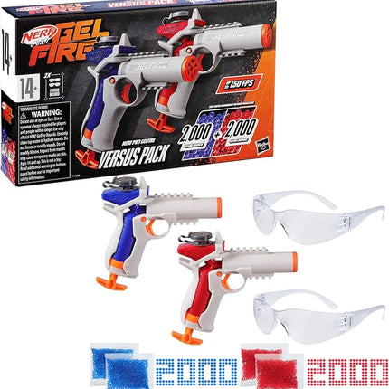 Nerf Pro Gelfire Versus Pack Includes 2 Blasters, 4,000 Gelfire Rounds, 60 Round Capacity, T-Pull Priming, 2 Eyewear, Gifts for Teens Ages 14+ (Amazon Exclusive)