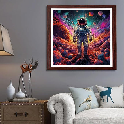 Wooden Jigsaw Puzzle for Adults - Challenging 300 Piece Puzzle with Cool Shapes - Astronaut Space Planet Puzzle Art - Paranormal Collection (Galactic Groove)