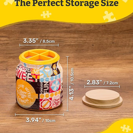 Chupa Chups X PieceRelax 3D Puzzle Jar 96 Plastic Pieces for Adults - Timeless Memories - Retro Fun M Use Includes Divider as Pen and Utensils Holder with Wooden Lid for Kitchen Dining Study [BB1044]