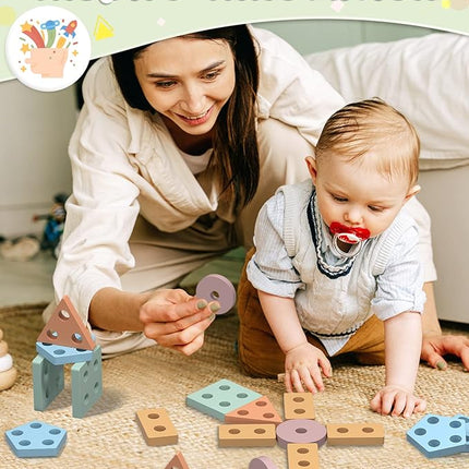 Yetonamr Montessori Toys for 1 2 3 Years Old Boys Girls Birthday Gifts, Wooden Sensory Toys for Ages 2-4 Toddlers Kids Baby, Toddler Learning Toy Activities Puzzles Ages 1-3