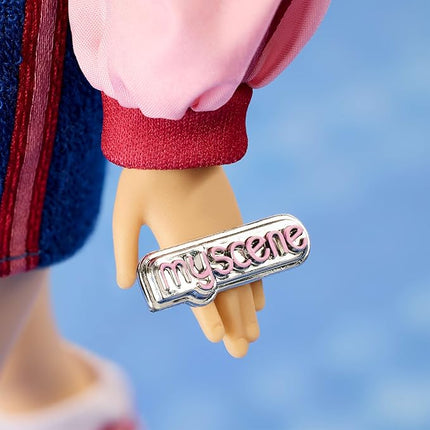 Barbie Signature My Scene Nolee Doll and Accessories, Y2K-Inspired Outfit with Sporty Matching Set, Cropped Jacket, Leg Warmers and Doll Stand