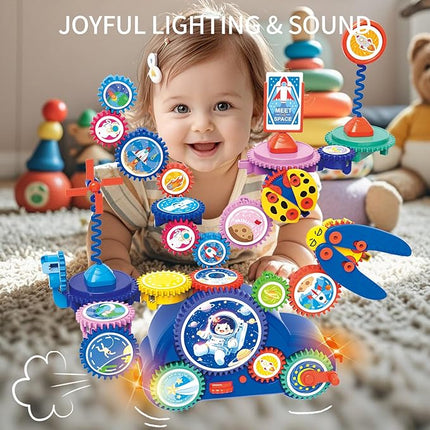 STEM Learning Gears Toys for Boys Girls Age 3+ Years old, Toddler Engineers Building Toy Set for 3-5, 30Pcs Educational Construction Toy Set for Kids, Birthday Gift for Kid Toys, Kindergarten Science