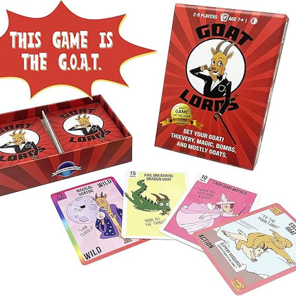 Goat Lords - Most Addicting Card Games for Families, Teens, Kids (Boy and Girl) Ages 7 and Up - Family Board Games, Fun Game, Card Game for Adults or Family Game Night! A Great Gift Idea!