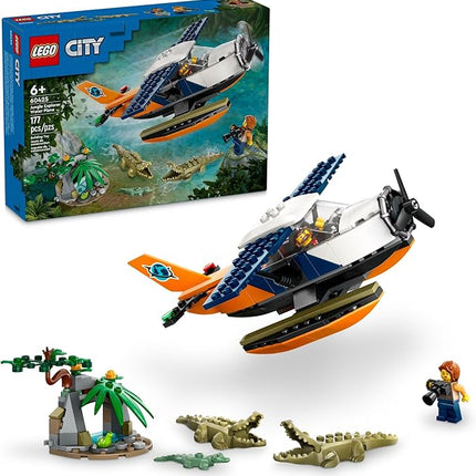 LEGO City Jungle Explorer Water Airplane Toy - Kids Toy Adventure Building Set for Boys and Girls, Ages 6+ - with 2 Minifigures for Pretend Play - Gift Ideas for Birthdays - 60425