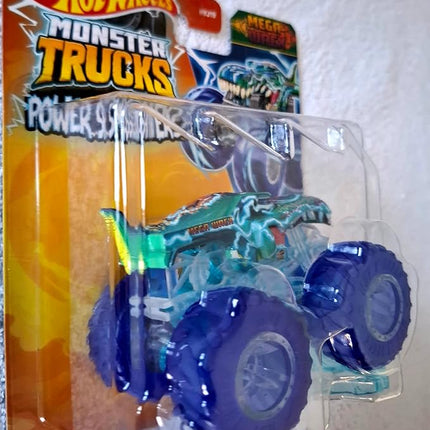 Hot Wheels Monster Trucks Mega-Wrex 2024, Power Smashers, Includes Crushed Car