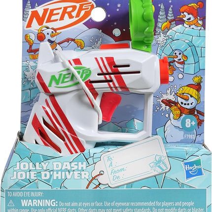Nerf Elite 2.0 Jolly Dash Blaster, 2 Elite Darts, Pull to Prime, Winter Toy Foam Blaster for 8 Year Old Boys & Girls