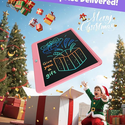 TEKFUN LCD Writing Tablet for Kids Girls Toys, 12 Inch Erasable Drawing Tablet Doodle Board Colorful Doodle Pad, Gifts for Toddlers Girls Adults (Pink)