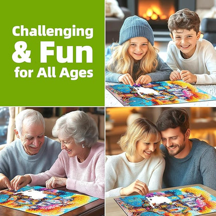 Blueforest 1000 Piece Jigsaw Puzzle for Adults - Magical Treehouse Fantasy Art with Autumn Forest, Vibrant Colors & Puzzle Design, Challenging Adult Puzzle for Display (27.5x19.7 Inches)