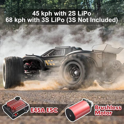 HYPER GO H16BM 1/16 RTR Brushless High Speed Electric 4X4 Off-Road Fast RC Car, Max 42mph, RC Truck, Remote Control, 2 Lipo Batteries for Adult, Compatible with 3S Lipo