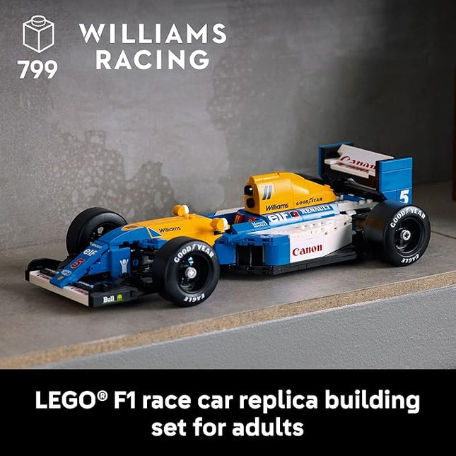 LEGO Icons Williams Racing FW14B & Nigel Mansell F1 Model Car Kit - Building Set for Adults, Ages 18+ - F1 DIY Craft for Display - Gift for Birthdays - 10353