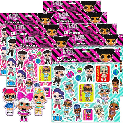 L.O.L. Surprise! LOL Dolls Stickers - 200 Count Party Set | Multicolor Paper Stickers for Kids, LOL Doll Party Favors