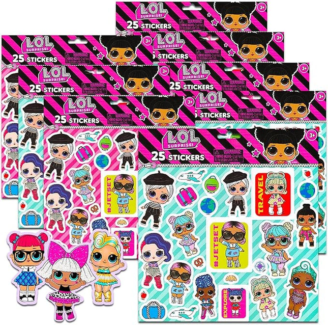 L.O.L. Surprise! LOL Dolls Stickers - 200 Count Party Set | Multicolor Paper Stickers for Kids, LOL Doll Party Favors
