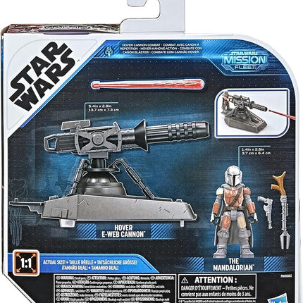 STAR WARS Mission Fleet Expedition Class Hover E-Web Cannon Mandalorian 2.5-Inch-Scale Figure and Vehicle Accessory, Toys for Kids Ages 4 and Up