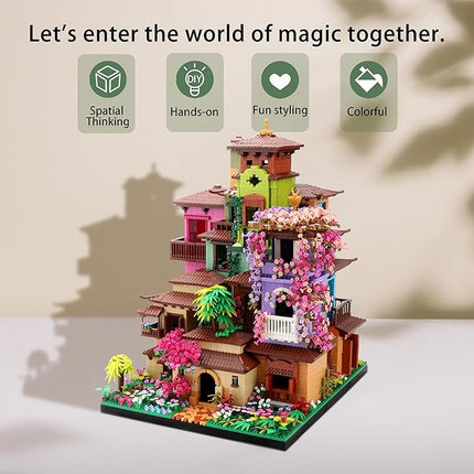 Architecture Cherry Blossom Villa Tree House Micro Building Blocks Set for Adults 14+ 7080PCS, Flower House Creative Collectible Models