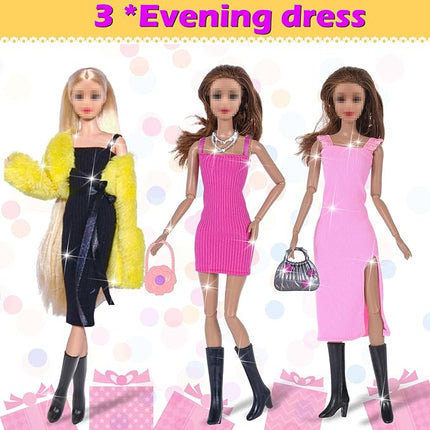 104 Piece Fashion Doll Wardrobe Playset with Poseable 11.5" Doll & 104 Accessories | ASTM-Certified Pretend Play Gift Set for Girls Ages 3+ (Purple)