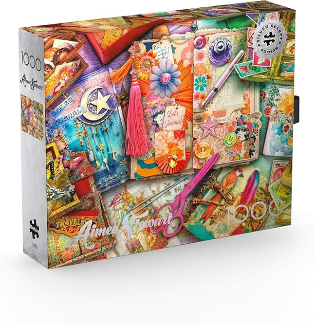 Buffalo Games - Silver Select - Aimee Stewart - The Junk Journaler's Desk - 1000 Piece Jigsaw Puzzle for Adults - Challenging Puzzle Perfect for Game Nights - Finished Size is 26.75 x 19.75