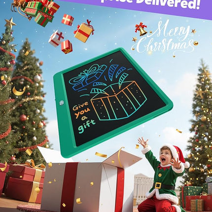 TEKFUN LCD Writing Tablet for Kids Boys Toys, 12 Inch Erasable Doodle Board Colorful Drawing Pad, Board Games Outdoor Travel Toys Gifts for Toddlers Boys Adults (Green)