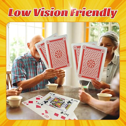 SeptCity Jumbo Playing Cards, Super Big Giant Game Theme Full Deck Huge Poker Oversize Decorations of Magic Party (1 Pack) (16 Times)