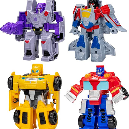 Transformers Toys Heroes vs Villains 4-Pack, Autobot and Decepticon 4.5-Inch Action Figures, Preschool Robot Toys for Kids Ages 3 and Up (Amazon Exclusive)