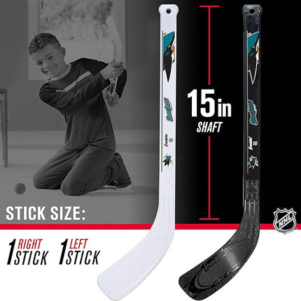 Franklin Sports NHL Mini Hockey Set - Kids Indoor Knee Hockey Goal, Ball, + 2 Stick Combo - Youth Team Indoor Toy Set - Official - Ages 3+