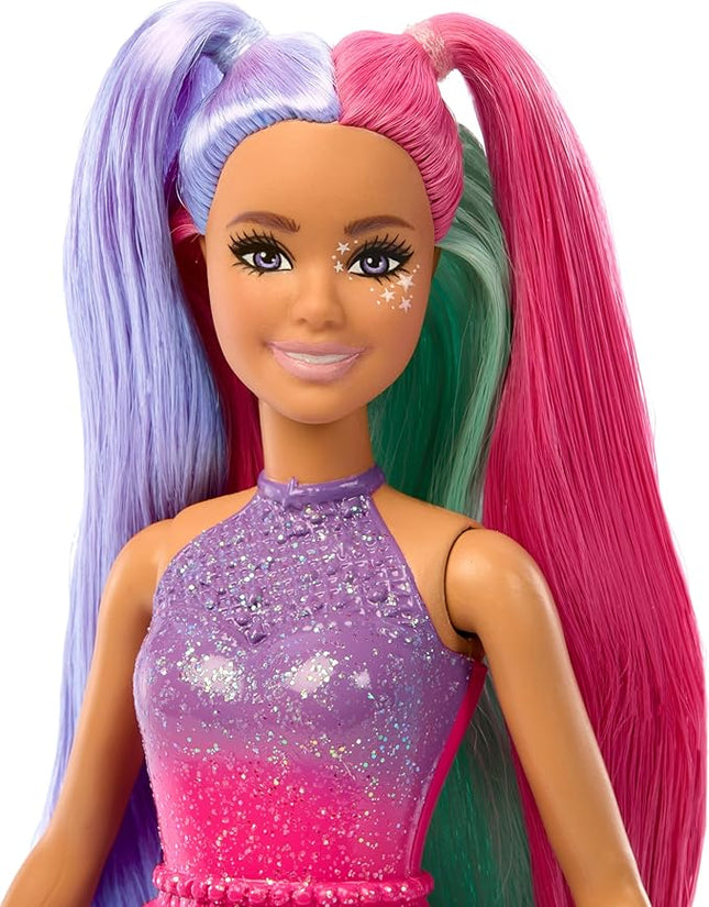 Barbie A Touch of Magic Fashion Doll, The Glyph with Fantasy Outfit & Colorful Hair with Comb & Pet Accessories