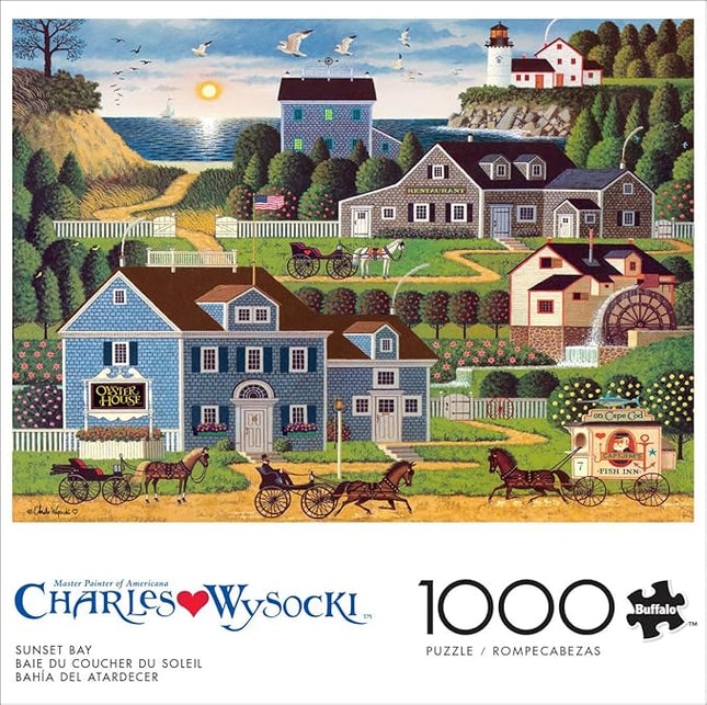 Buffalo Games - Charles Wysocki -Sunset Bay - 1000 Piece Jigsaw Puzzle for Adults -Challenging Puzzle Perfect for Game Nights - Finished Size is 26.75 x 19.75
