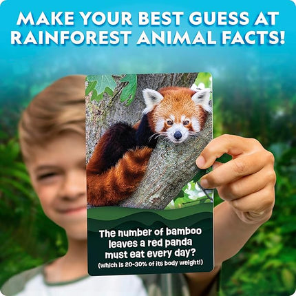 National Geographic Anyone's Guess Rainforest Animals Trivia Cards - Kids Trivia Card Game with 55 Jumbo Cards, Animal Games, Trivia Game