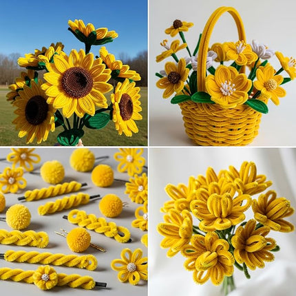 Caydo 200 Pieces Blonde Pipe Cleaners,Thick Fluffy Chenille Stems, Pipe Cleaner Crafts for Arts & Crafts, Perfect for Making Animals, Flowers, and Valentine's Day Decorations