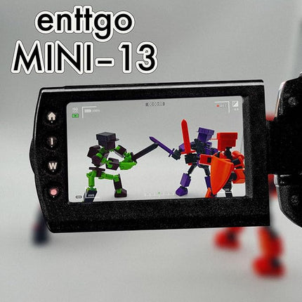 (Assembly Completed) 3D Printed 6.65-inch Action Figure Mini-13, Full Body Mechanical Movable Toy, Multiple Accessories, Desk Decoration, Creative Gifts (Black2)