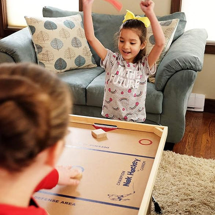 Carrom Champion Nok Hockey Game (Standard Size) — Wooden Board Games for Adults & Children — Indoor and Outdoor Games for Family — Sports Board Games