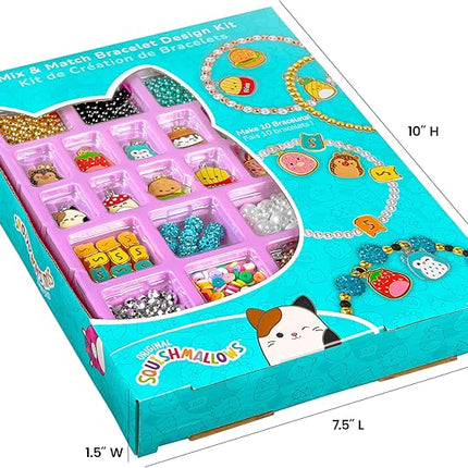 Fashion Angels Squishmallows Mix & Match Bracelet Design Kit, Includes Assortment of Beads, Charms & More, Makes 10+ Projects, Squishmallows Character Jewelry for Kids, Teen Girls & Boys