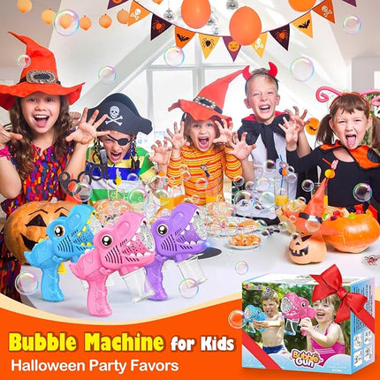 3PC Bubble Gun for Kids with 3 Bottles Solutions 13 Holes Turbo Mode Auto Bubbles Machine Birthday Gifts for Girls Kids Toys for Ages 3 4-8 Valentines Day Gifts Easter Xsmas Outdoor (Blue+Pink+Purple)