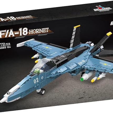 Apostrophe Games F/A-18 Hornet Fighter Jet Building Block Set - 772 Pcs - F-18 Air Force Jet Building Block Plane Toy for Kids Older Than 10 and Adults – Compatible with All Building Bricks