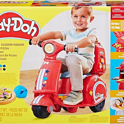 Play-Doh Pizza Delivery Scooter Playset, Large Ride-On Play Food Preschool Toys, Toy Pizza Set for Kids, Arts & Crafts for Boys & Girls, Ages 3+